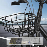 Maxbell Front Bike Basket Carrier Panniers Aluminum Alloy Detachable Bike Cargo Rack Black Iron Sheet