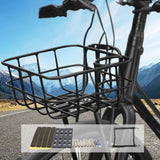 Maxbell Front Bike Basket Carrier Panniers Aluminum Alloy Detachable Bike Cargo Rack Black Iron Sheet