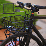 Maxbell Front Bike Basket Carrier Panniers Aluminum Alloy Detachable Bike Cargo Rack Black Iron Sheet