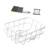 Maxbell Front Bike Basket Carrier Panniers Aluminum Alloy Detachable Bike Cargo Rack White Iron Sheet