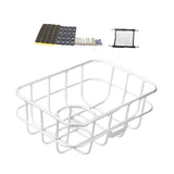 Maxbell Front Bike Basket Carrier Panniers Aluminum Alloy Detachable Bike Cargo Rack White Iron Sheet