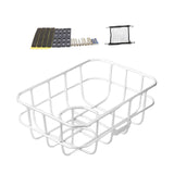 Maxbell Front Bike Basket Carrier Panniers Aluminum Alloy Detachable Bike Cargo Rack White Iron Sheet