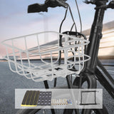 Maxbell Front Bike Basket Carrier Panniers Aluminum Alloy Detachable Bike Cargo Rack White Iron Sheet