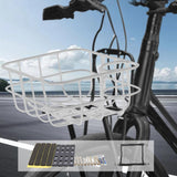 Maxbell Front Bike Basket Carrier Panniers Aluminum Alloy Detachable Bike Cargo Rack White Iron Sheet
