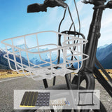 Maxbell Front Bike Basket Carrier Panniers Aluminum Alloy Detachable Bike Cargo Rack White Iron Sheet