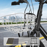 Maxbell Front Bike Basket Carrier Panniers Aluminum Alloy Detachable Bike Cargo Rack White Iron Sheet