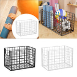 Maxbell Yoga Mat Storage Basket Sturdy Workout Equipment Organizer for Bathroom Dorm Black