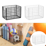Maxbell Yoga Mat Storage Basket Sturdy Workout Equipment Organizer for Bathroom Dorm Black