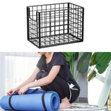 Maxbell Yoga Mat Storage Basket Sturdy Workout Equipment Organizer for Bathroom Dorm Black