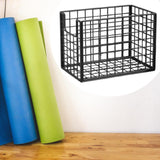 Maxbell Yoga Mat Storage Basket Sturdy Workout Equipment Organizer for Bathroom Dorm Black