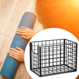 Maxbell Yoga Mat Storage Basket Sturdy Workout Equipment Organizer for Bathroom Dorm Black