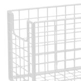 Maxbell Yoga Mat Storage Basket Sturdy Workout Equipment Organizer for Bathroom Dorm White