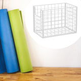 Maxbell Yoga Mat Storage Basket Sturdy Workout Equipment Organizer for Bathroom Dorm White