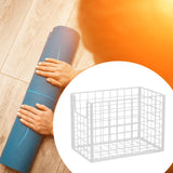 Maxbell Yoga Mat Storage Basket Sturdy Workout Equipment Organizer for Bathroom Dorm White