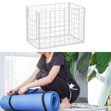 Maxbell Yoga Mat Storage Basket Sturdy Workout Equipment Organizer for Bathroom Dorm White