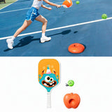 Maxbell Pickleball Paddle with Ball and Base for Beginner Family Kids Indoor Outdoor orange