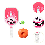 Maxbell Pickleball Paddle with Ball and Base for Beginner Family Kids Indoor Outdoor pink