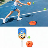 Maxbell Pickleball Paddle with Ball and Base for Beginner Family Kids Indoor Outdoor blue