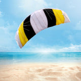 Maxbell Stunt Kite Two Line Seaside Beach Toy 1.4M Outdoor Parafoil Kite for Adults Yellow