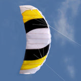 Maxbell Stunt Kite Two Line Seaside Beach Toy 1.4M Outdoor Parafoil Kite for Adults Yellow