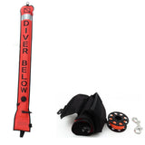 Maxbell Diving Surface Marker Buoy Portable with Storage Bag Diver below Signal Tube 1.2Mx15cm