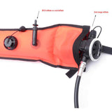 Maxbell Diving Surface Marker Buoy Portable with Storage Bag Diver below Signal Tube 1.2Mx15cm