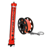 Maxbell Diving Surface Marker Buoy Portable with Storage Bag Diver below Signal Tube 1.2Mx15cm