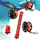Maxbell Diving Surface Marker Buoy Portable with Storage Bag Diver below Signal Tube 1.2Mx15cm