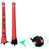 Maxbell Diving Surface Marker Buoy Portable with Storage Bag Diver below Signal Tube 1.8Mx15cm