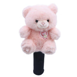 Maxbell Fairway Wood Golf Club Headcover Plush Bear Animal Soft Golf Club Head Cover Pink