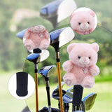 Maxbell Fairway Wood Golf Club Headcover Plush Bear Animal Soft Golf Club Head Cover Pink