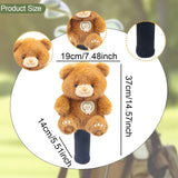 Maxbell Fairway Wood Golf Club Headcover Plush Bear Animal Soft Golf Club Head Cover Orange