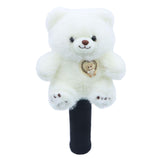 Maxbell Fairway Wood Golf Club Headcover Plush Bear Animal Soft Golf Club Head Cover White