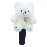 Maxbell Fairway Wood Golf Club Headcover Plush Bear Animal Soft Golf Club Head Cover White