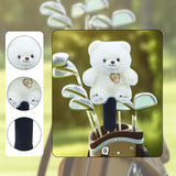 Maxbell Fairway Wood Golf Club Headcover Plush Bear Animal Soft Golf Club Head Cover White