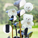 Maxbell Fairway Wood Golf Club Headcover Plush Bear Animal Soft Golf Club Head Cover White