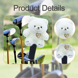 Maxbell Fairway Wood Golf Club Headcover Plush Bear Animal Soft Golf Club Head Cover White