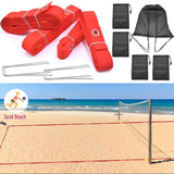 Maxbell 4 Pieces Professional Beach Volleyball Lines Boundary Lines for Park Outdoor Red
