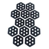 Maxbell 12Pcs Hexagon Surfboard Traction Pads for Grip Surf Surf Boards Skimboarding black