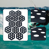 Maxbell 12Pcs Hexagon Surfboard Traction Pads for Grip Surf Surf Boards Skimboarding black