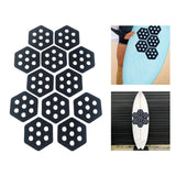 Maxbell 12Pcs Hexagon Surfboard Traction Pads for Grip Surf Surf Boards Skimboarding black