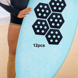 Maxbell 12Pcs Hexagon Surfboard Traction Pads for Grip Surf Surf Boards Skimboarding black