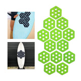 Maxbell 12Pcs Hexagon Surfboard Traction Pads for Grip Surf Surf Boards Skimboarding green