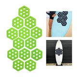 Maxbell 12Pcs Hexagon Surfboard Traction Pads for Grip Surf Surf Boards Skimboarding green