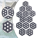 Maxbell 12Pcs Hexagon Surfboard Traction Pads for Grip Surf Surf Boards Skimboarding grey