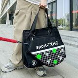 Maxbell Tennis Handbag Removable Storage Fitness Large Capacity Racquet Shoulder Bag Black