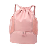 Maxbell Drawstring Backpack Basketball Lightweight Waterproof with Shoes Compartment Pink