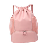 Maxbell Drawstring Backpack Basketball Lightweight Waterproof with Shoes Compartment Pink
