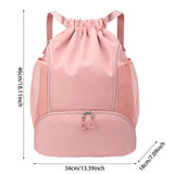 Maxbell Drawstring Backpack Basketball Lightweight Waterproof with Shoes Compartment Pink