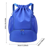 Maxbell Drawstring Backpack Basketball Lightweight Waterproof with Shoes Compartment Blue